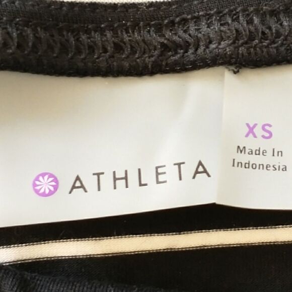 Athleta Skirt Size Xs Black White Stripe Side Slits Pull On Stretch Nautical. Co - Picture 10 of 15